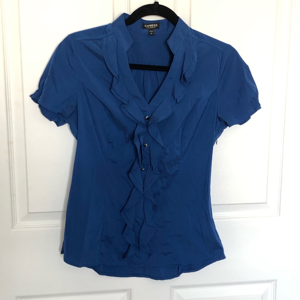 Express Ruffle Blouse - Blue